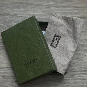 Gucci Green Embossed Box with Beige Pouch